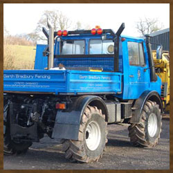 Mercedese Unimog, smaller machine for limited access jobs.